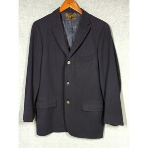 Vintage Wool Blazer Men 40R Black Simon & Sons Boston Union Made In USA Classic